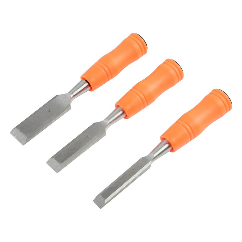 Buck Bros. Economy Chisel Set, Woodworking Tools for Home Repair Projects, Wood Chisel Sets in Â½", Â¾", and 1", Hardened Blades, Mallet-Ready Steel Caps - Image 1